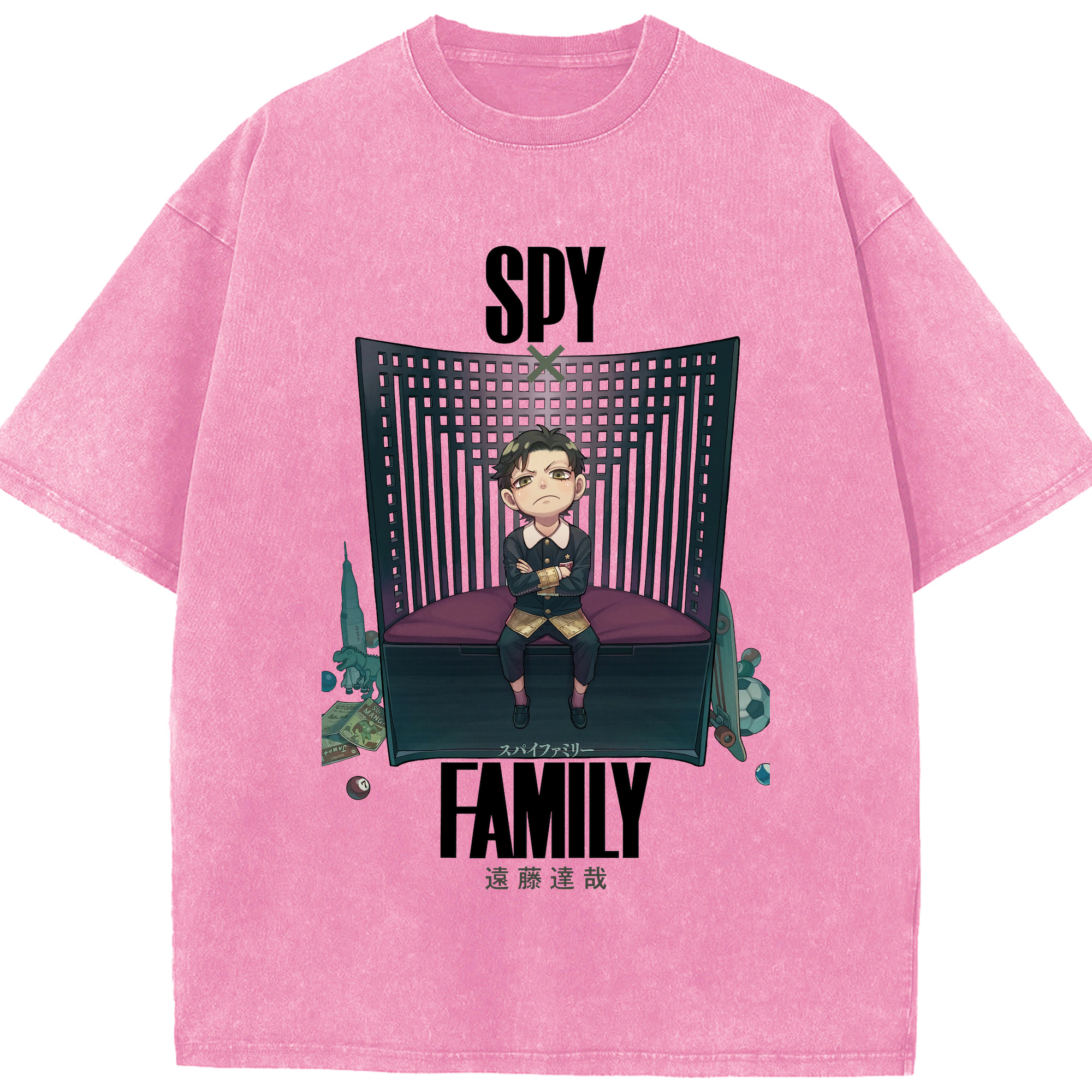 （画像用） SPY×FAMILY间谍家家酒 綿100% ヴィンテージ風 半袖Tシャツ（フロントプリント）